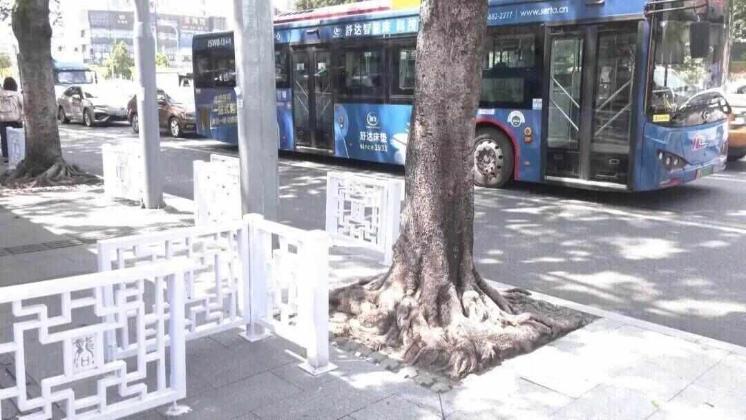 广州有公交站附近出现“S”型护栏涉事街道道歉